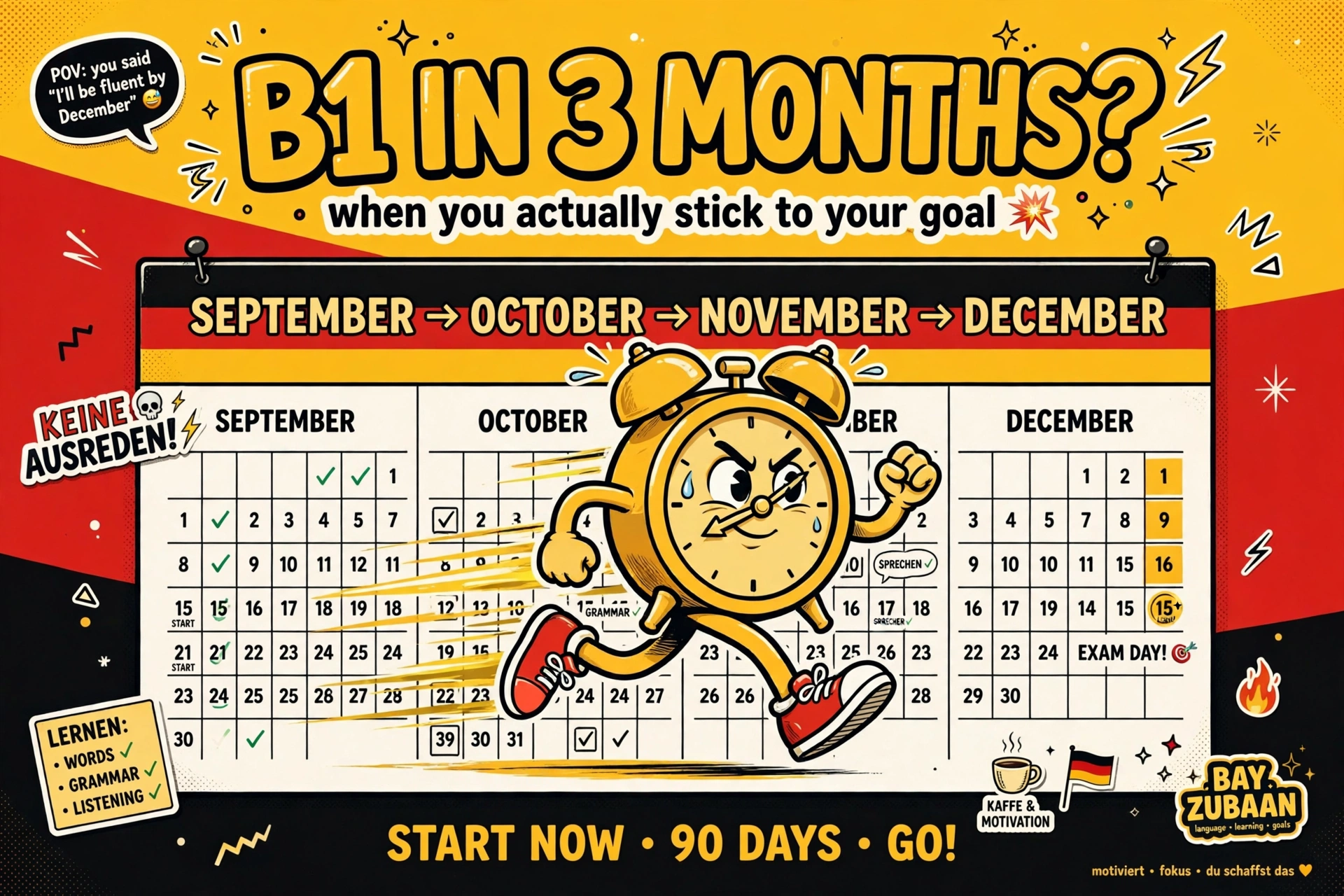 Can You Reach B1 German in 3 Months? A Realistic Plan